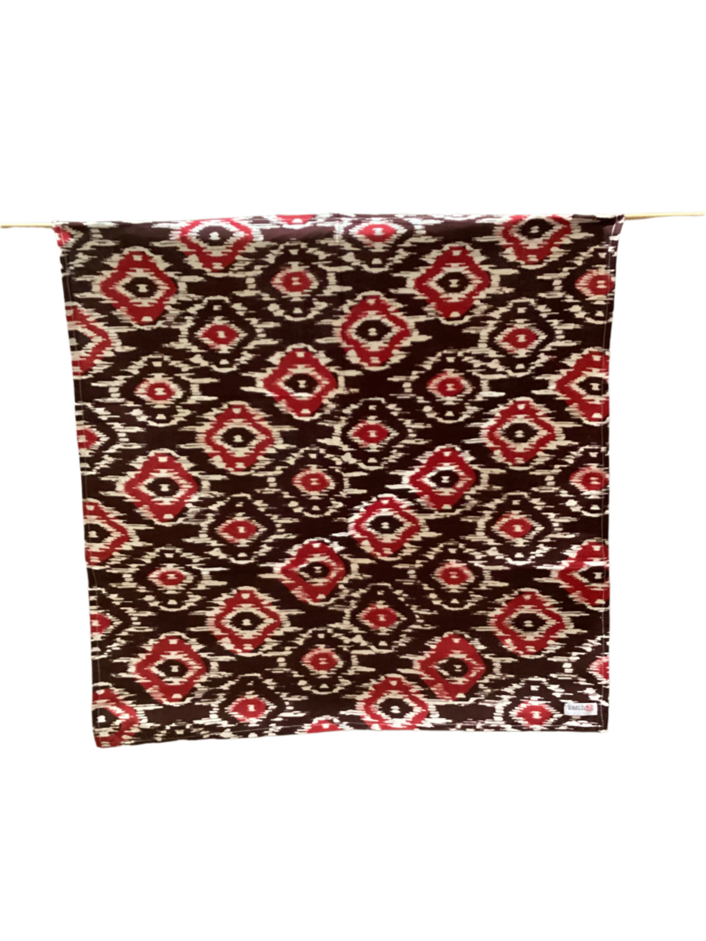 Fabric with a red and black pattern