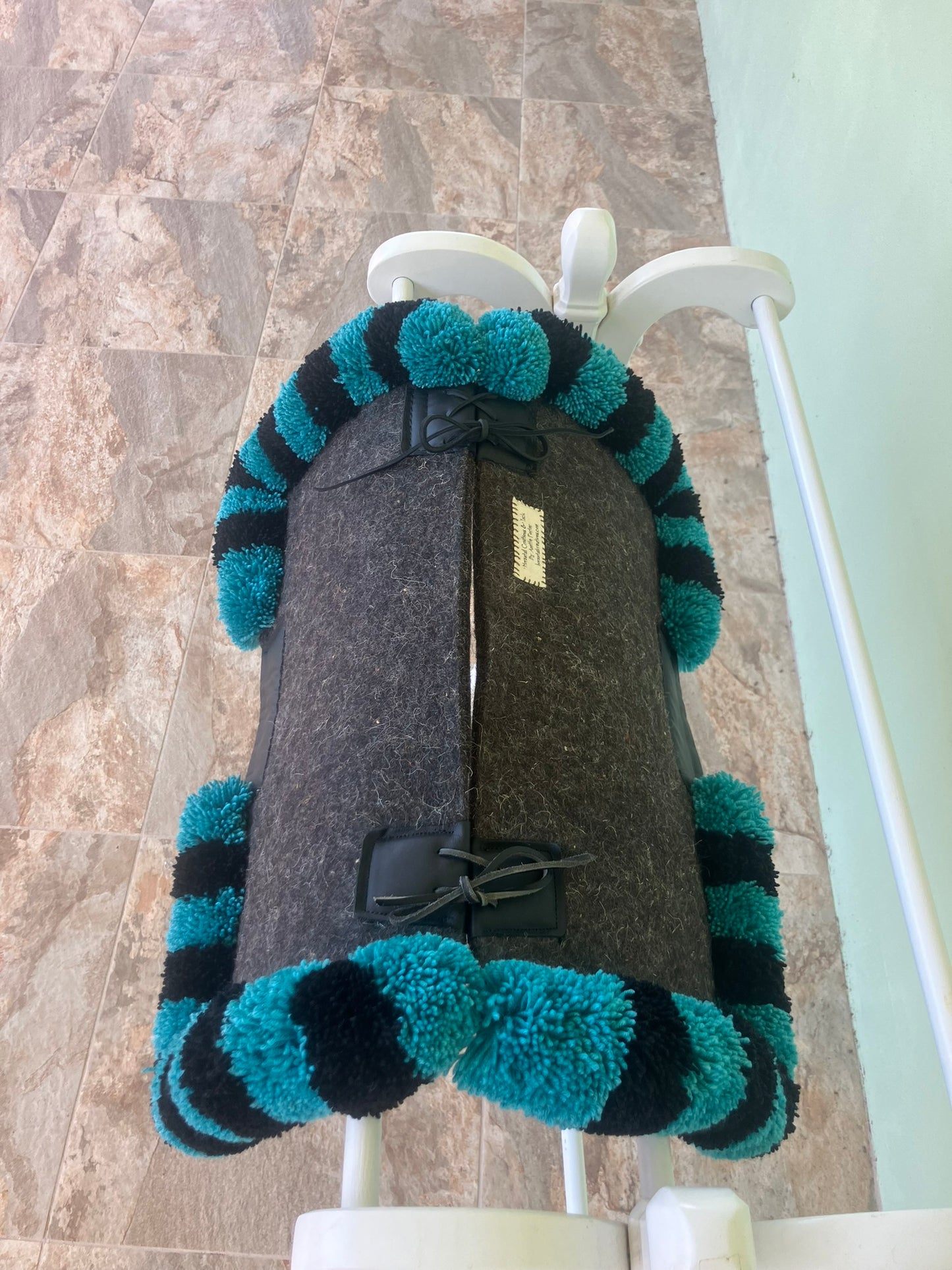 Teal and Black Pony Corona Pad