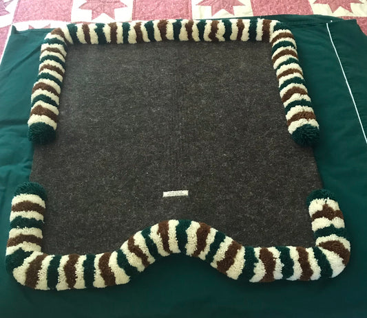 Brown,green,and white corona pad