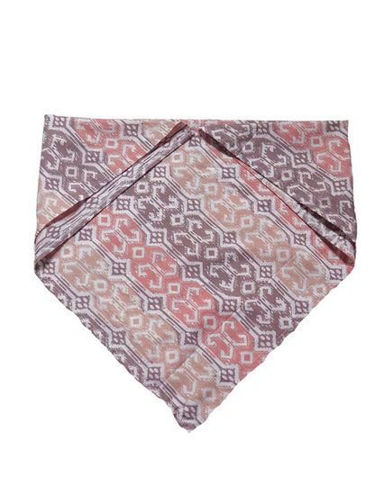Patterned fabric with geometric design on a white background