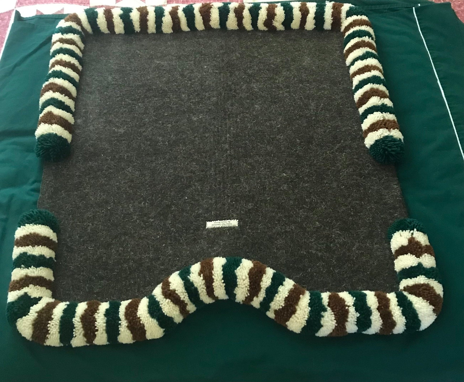 green brown white saddle pad