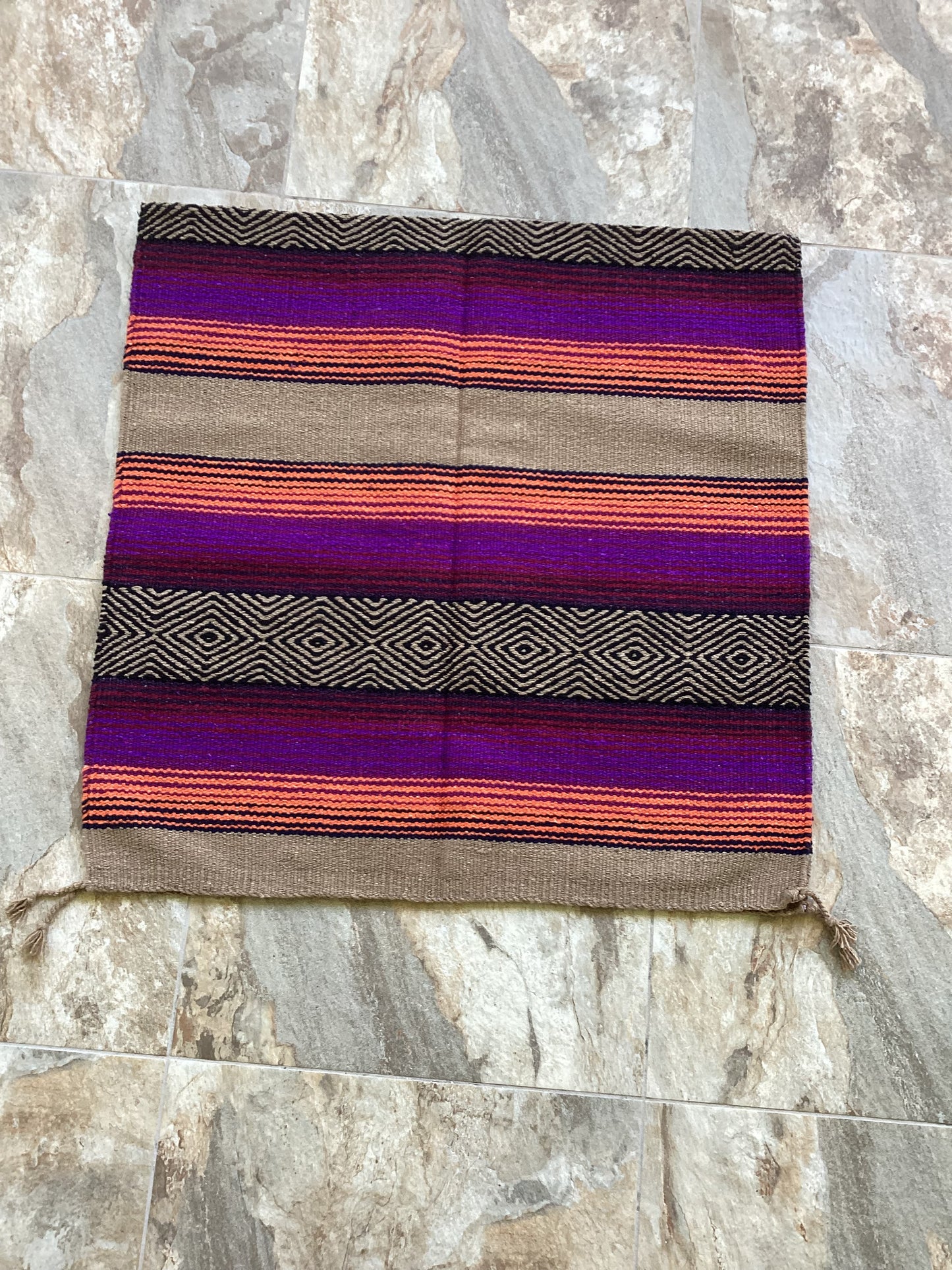 saddle blanket tan orange purple magenta black